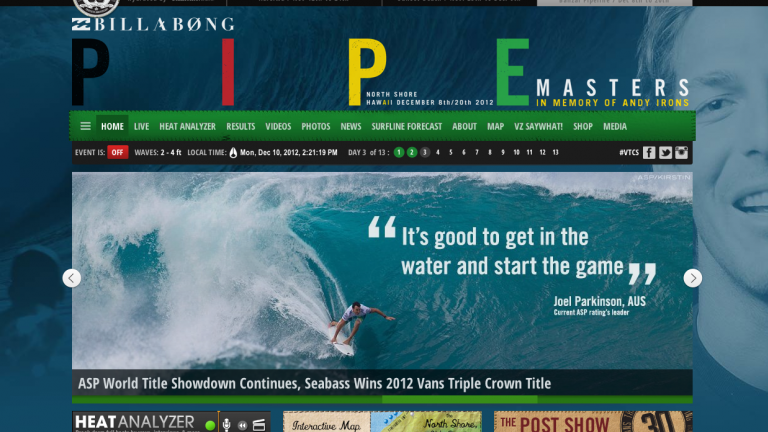 Billabong Pipe Masters 2012 on right now - Surf Contests for Beginners