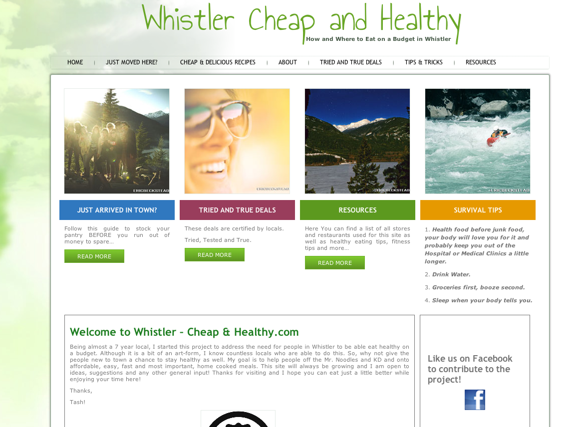 Whistler Cheap & Healthy - A website to help us bums save a bit of coin!