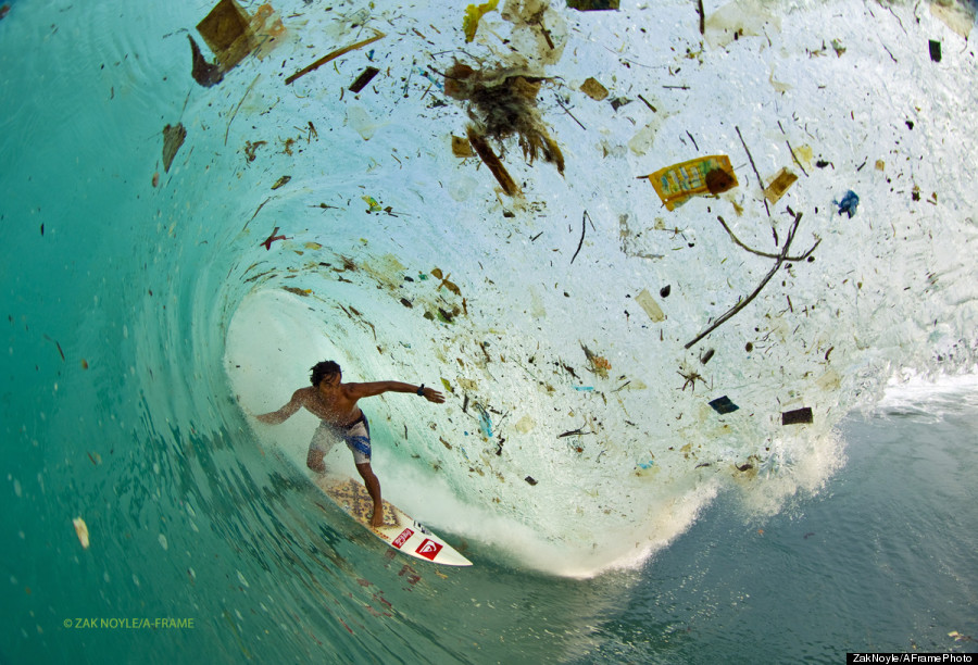 Surfing Trash-Filled Waves in Indo - A Sad Reality