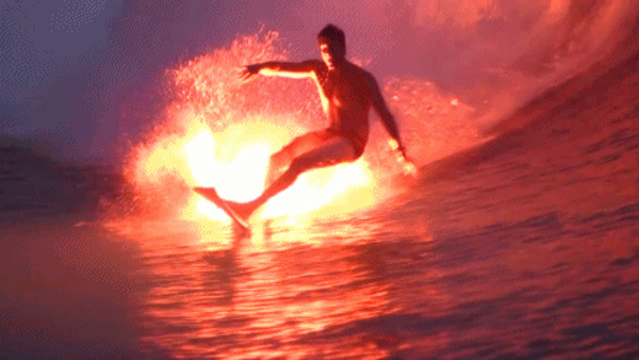 Check Out Bruce Irons Surfing Night Waves With Flares - It's Amazing!