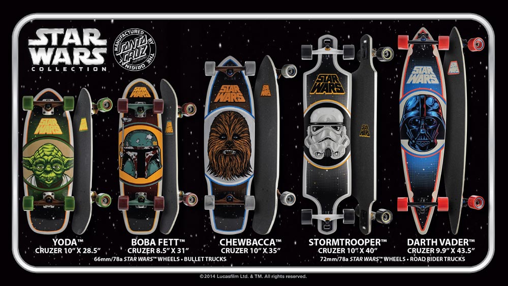 Santa Cruz sort une collection de skateboard Star Wars, et Dark Vador semble aimer