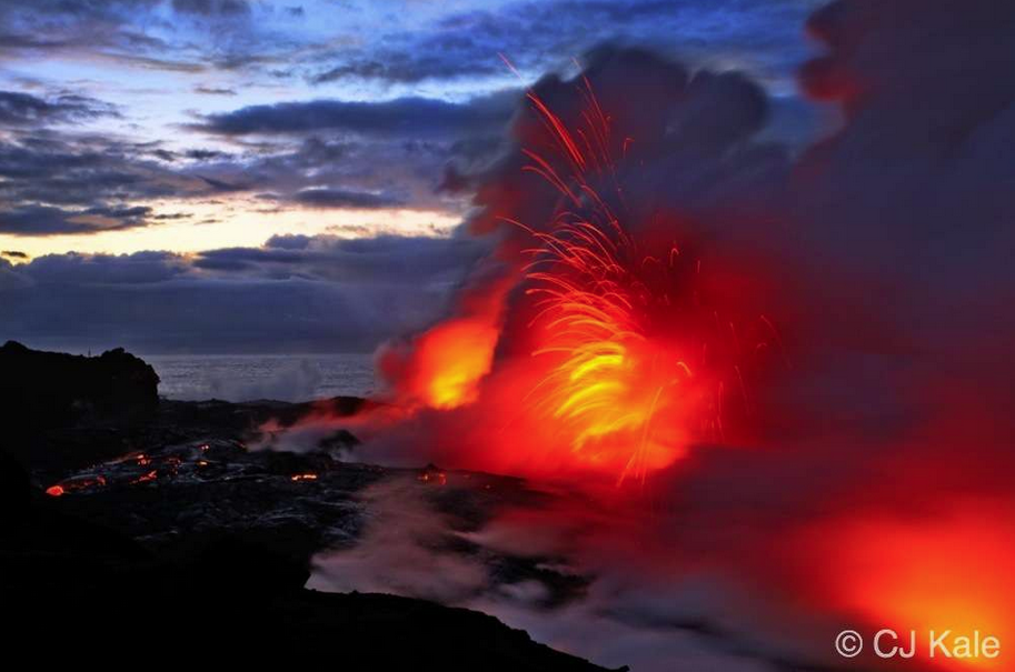 Hawaiian Photographer Risks Life To Capture One Of A Kind Images Of Lava Flowing Into The Ocean