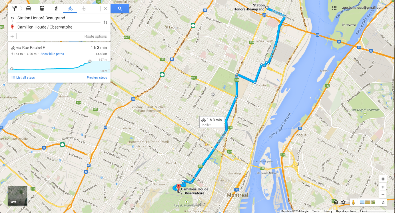 Nouveauté: Google Maps ajoute un profil d'élévation aux trajets à vélo!