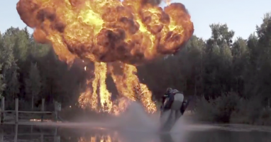 Sled + Lake + Explosions = Holy F*ck!