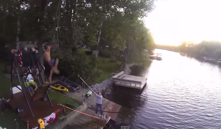 Check Out This Giant Russian Rope Swing Into A Lake