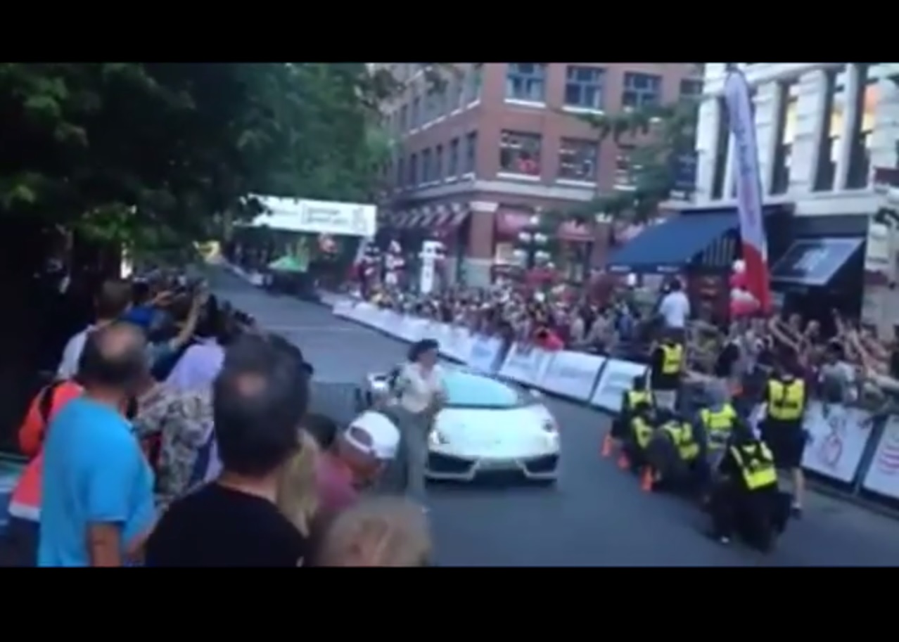 FAIL of the Week: Woman Gets Smoked By Lamborghini At The Gastown Grand Prix