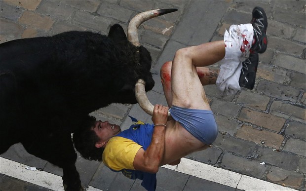 Photo Gallery Of Carnage As Thousands Of Bulls And Thrill Seeking Revellers Running Wild In Pamplona