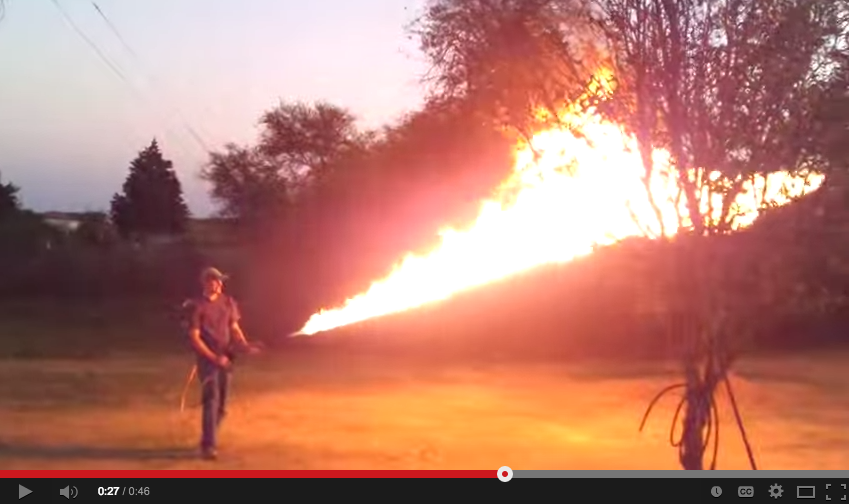 Homemade Flamethrower: Jacob got real crafty [Video]